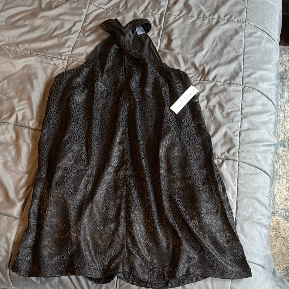 Black Leopard Print Halter Top dress
